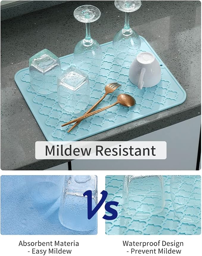 AMOAMI-Dish Drying Mats for Kitchen Counter-Silicone Dish Drying Mat-Kitchen - Image 3