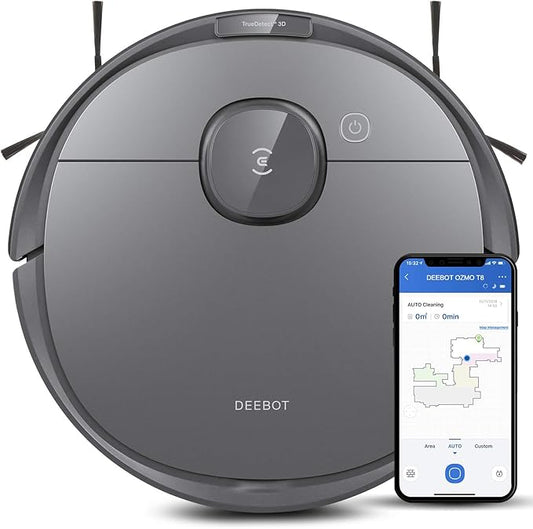 Ecovacs Deebot T8 Robot Vacuum and Mop Cleaner, Precise Laser Navigation by ECOVACS