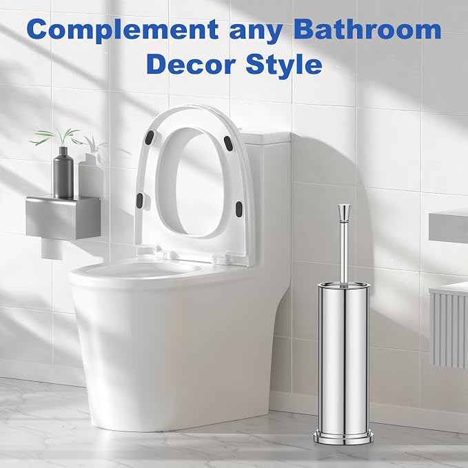 Toilet Brush and Holder Set：304 Stainless Steel Heavy Duty Toilet Bowl - Image 8