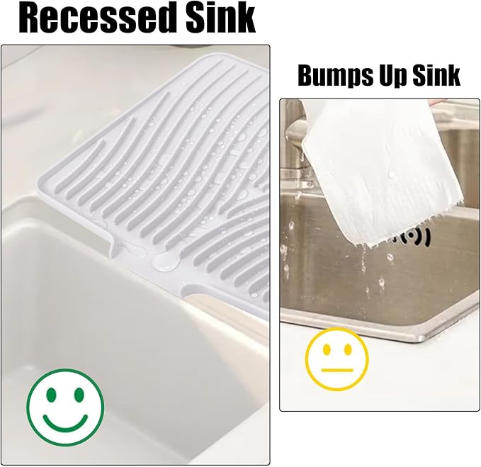 Silicone Dish Drying Mat for Kitchen Counter, Non-Slip Drain Pad - Image 4