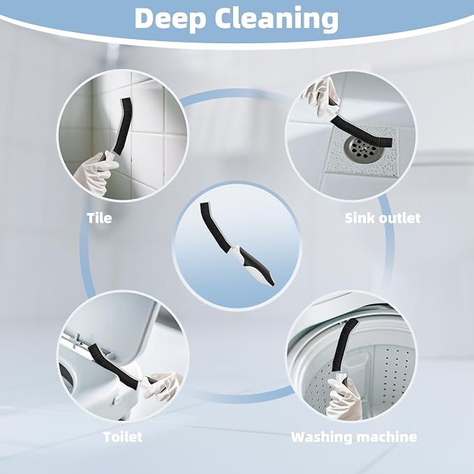Scrub Brush Set, Heavy Duty Scrub Brushes Crevice Cleaning Brush - Image 6