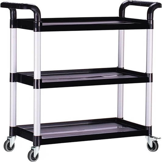 Plastic Utility Carts with Wheels, Heavy Duty 510lbs Capacity Rolling Service by PELOEMNS