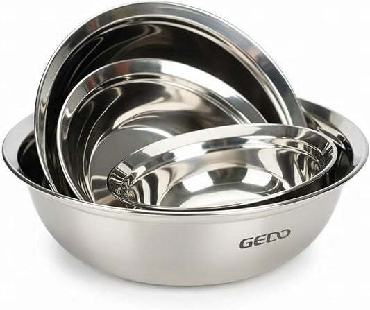 GEDO Stainless Steel 4 Piece Mixing Bowls Set, SUS316 Metal Nesting Bowls by GEDOGuardianofFamilyHealth