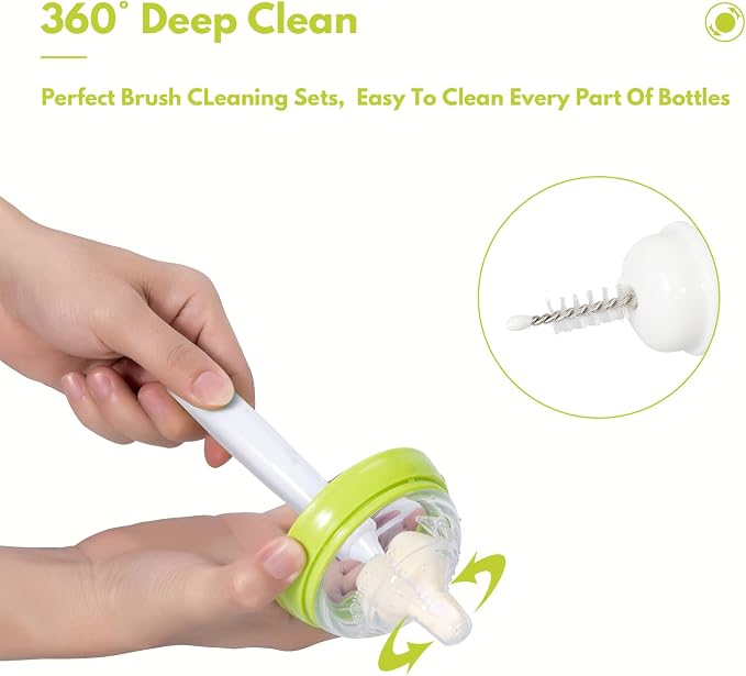 8 Pcs Sponge Nipple Bottle Brushes, Baby Bottle Brush - Image 2