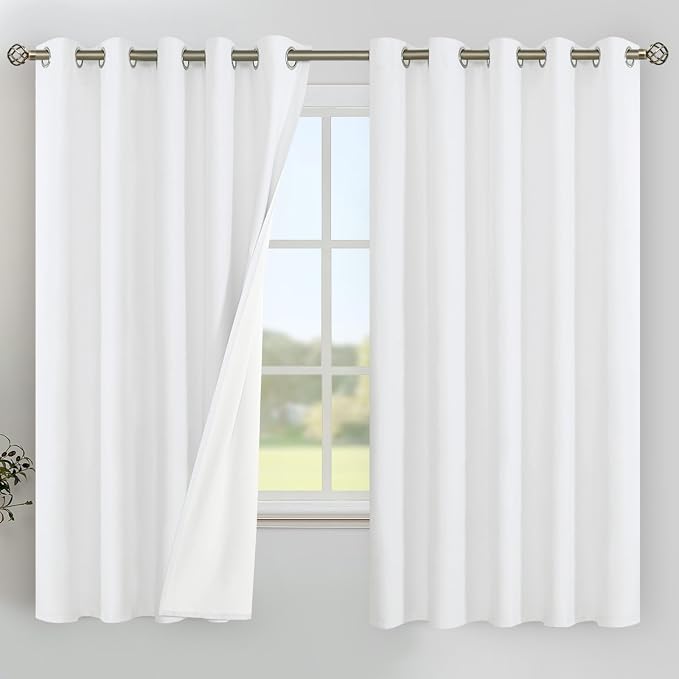 YoungsTex White Linen Blackout Curtains by YoungsTex