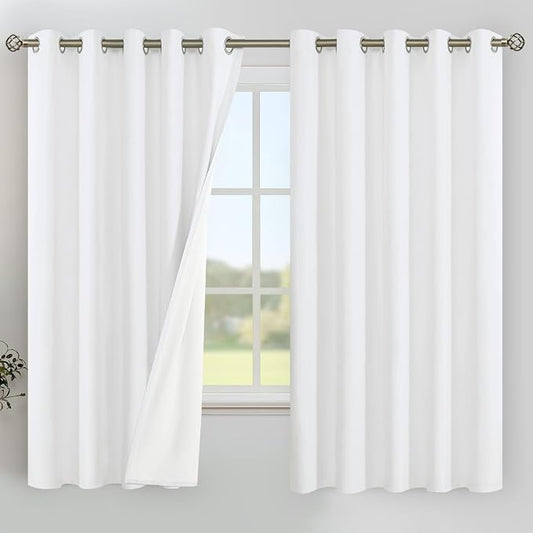 YoungsTex White Linen Blackout Curtains by YoungsTex