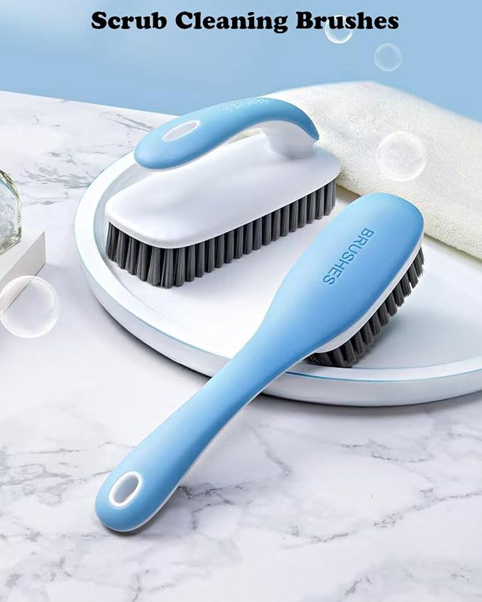 Scrub Brush for Stains-2 Pack Fabric Cleaning Brush, Laundry Stain Remover Brush - Image 3