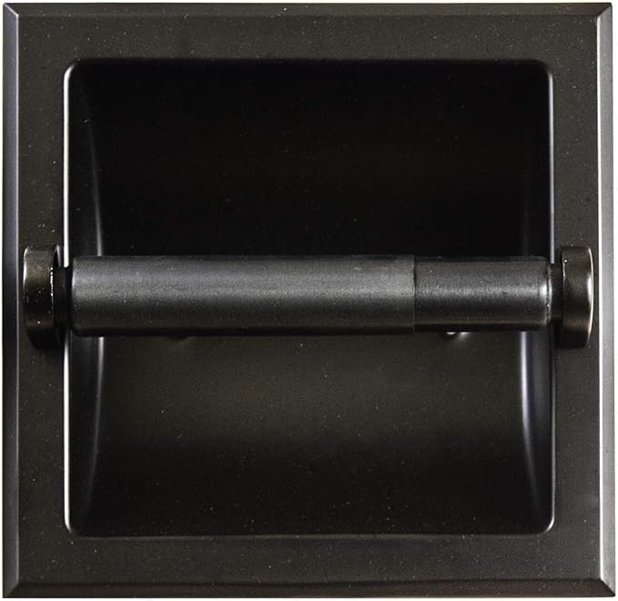 SENTO Recessed Matte Black Toilet Paper Holder, Wall Mounted Heavy Duty Metal by SENTOBETTERHOMEBETTERLIFE