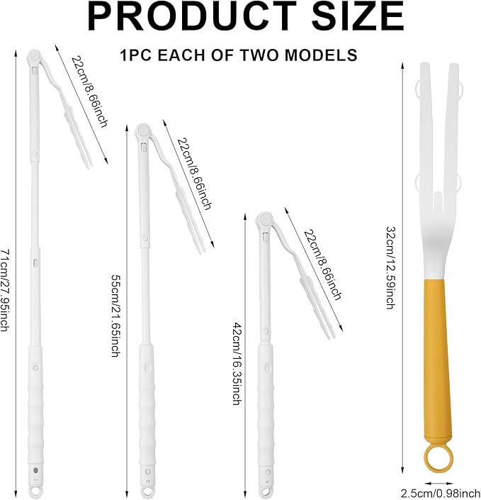 2pcs Handle Replacements for, Long Extended Handle Telescopic Extended Pole - Image 2