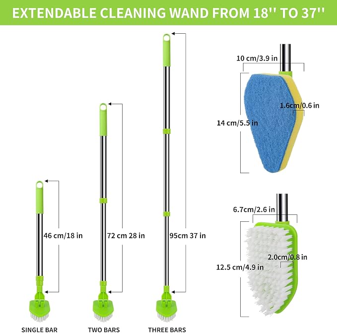 Scrub Cleaning Brush with Long Handle 35'' - Image 2