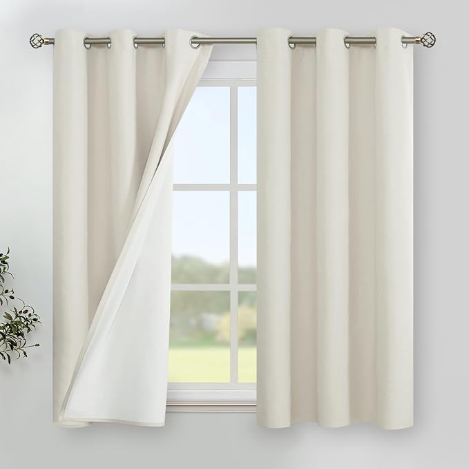 YoungsTex Linen Short Blackout Curtains 40 Inch Length by YoungsTex