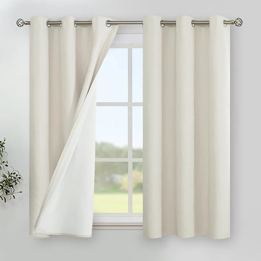 YoungsTex Linen Short Blackout Curtains 40 Inch Length by YoungsTex