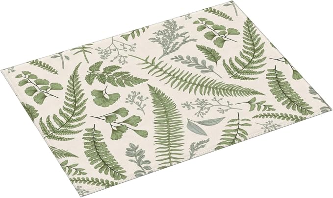 Vintage Botanical Leaves Dish Drying Mat - Image 2