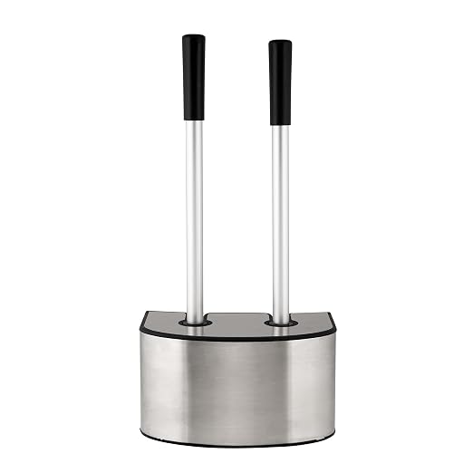 Bath Bliss 2-in-1 Toilet Brush and Plunger Set in Stainless Steel by BathBliss