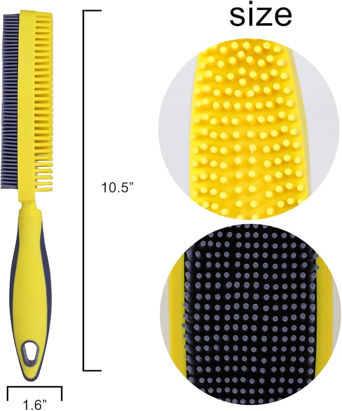 Rubber Pet Hair Removal Brush, Dogs Cats Hair Lint Remover Tool Massage Bath - Image 2
