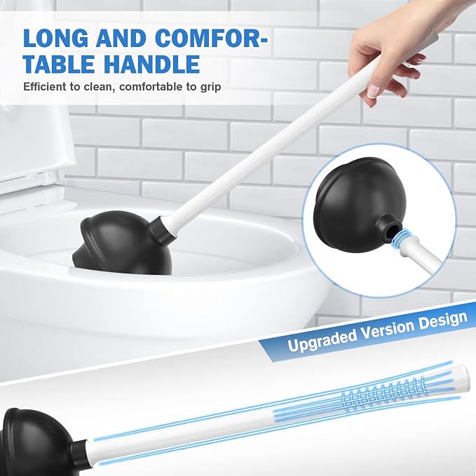 Toilet Plunger and Brush Set, Silicone Toilet Brush and Plunger - Image 5