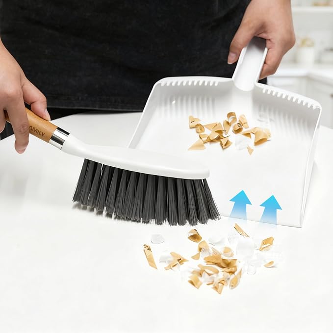 Small Broom and Dustpan Set, 13 x 8.7 inch, Hangable Portable Cleaning - Image 2