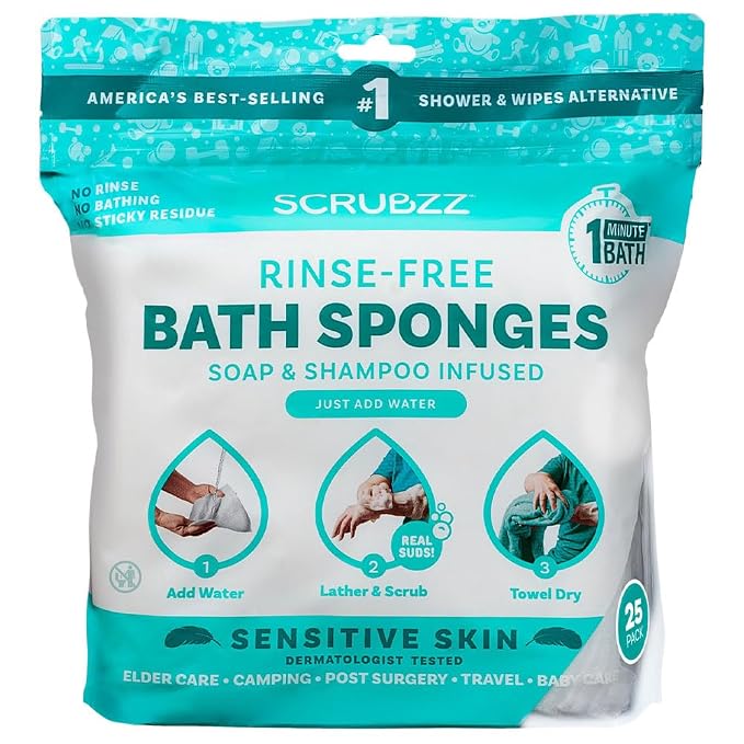 Scrubzz Disposable No Rinse Bathing Wipes by Scrubzz