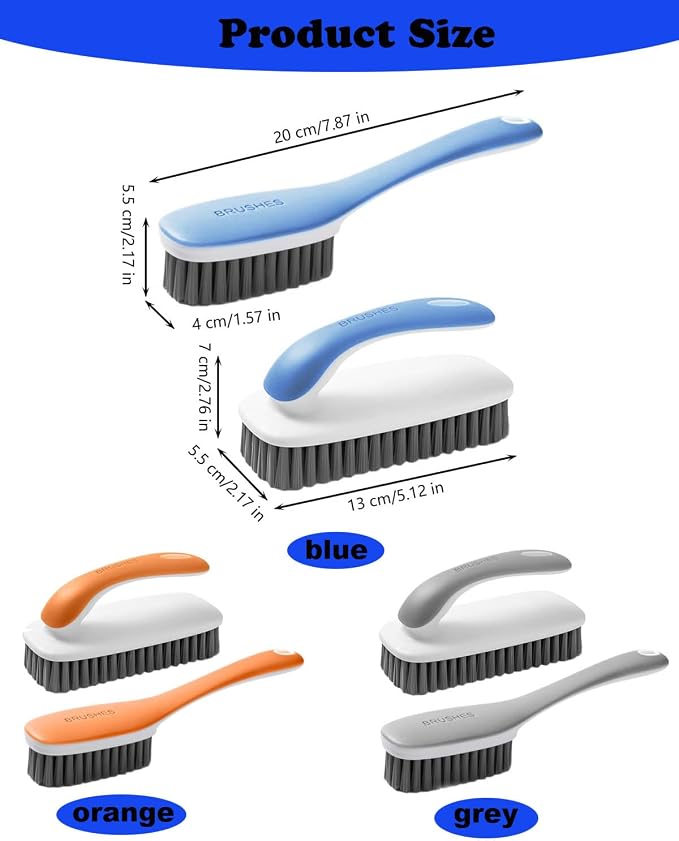 Scrub Brush for Stains-2 Pack Fabric Cleaning Brush, Laundry Stain Remover Brush - Image 2