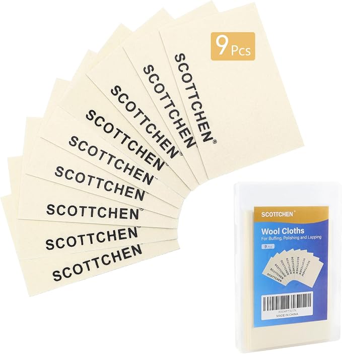 SCOTTCHEN 9Pcs Wool Cloths for Buffing, Polishing and Lapping, and Metalworking by SCOTTCHEN