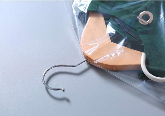 100 PCS Dry Cleaner Bags Plastic Clear 35.4 Inches Can be Hung Transparent - Image 2