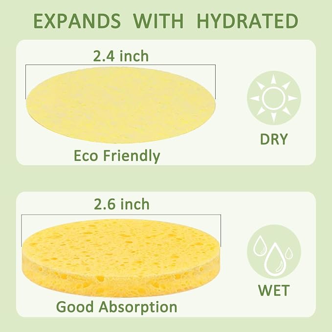 Beieverluck 300 Count Compressed Facial Sponges - Image 2