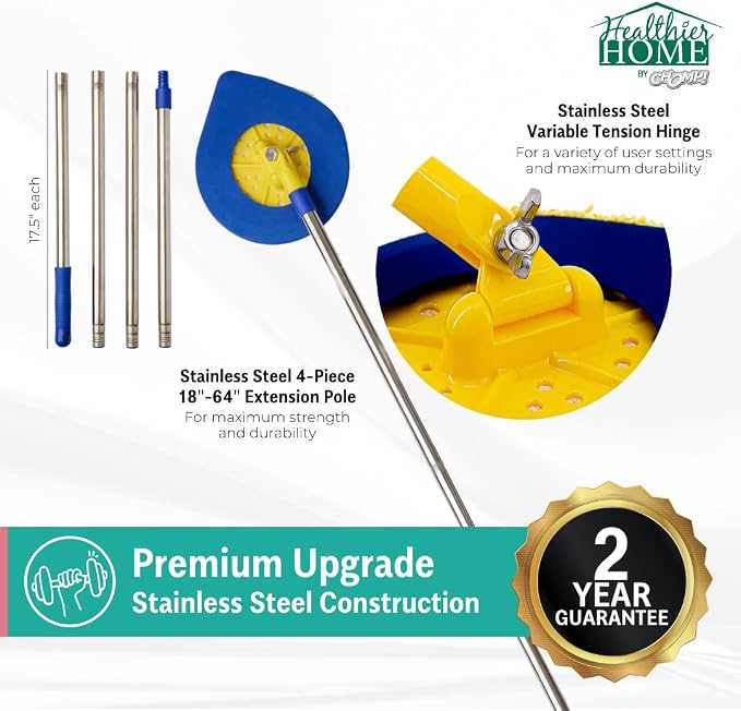CHOMP Long Handle Wall Cleaner, 5 Minute CleanWalls Extendable Wall Washer - Image 2