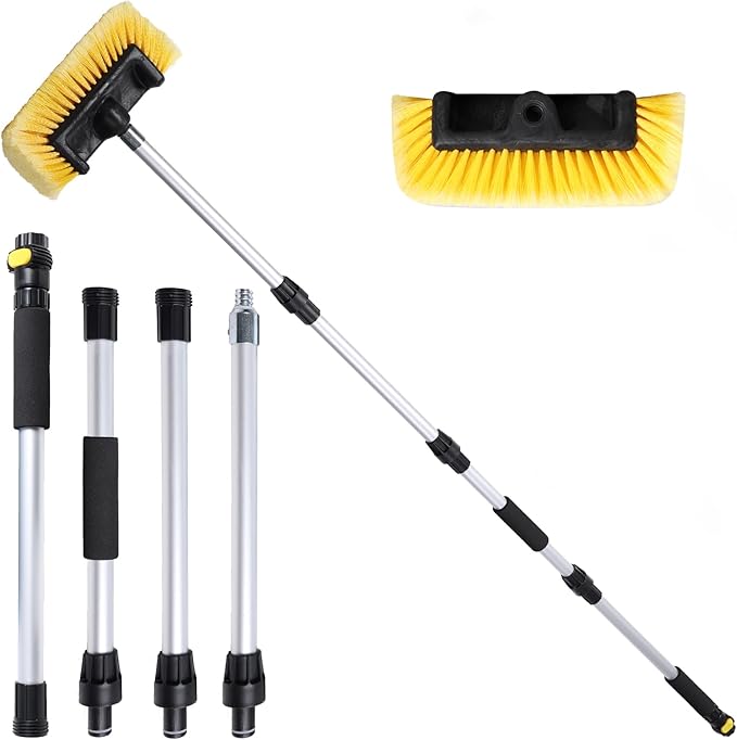 70" RV Wash Brush with Long Handle and 12" Soft Bristle Brush Head, Water by NAVAPAL