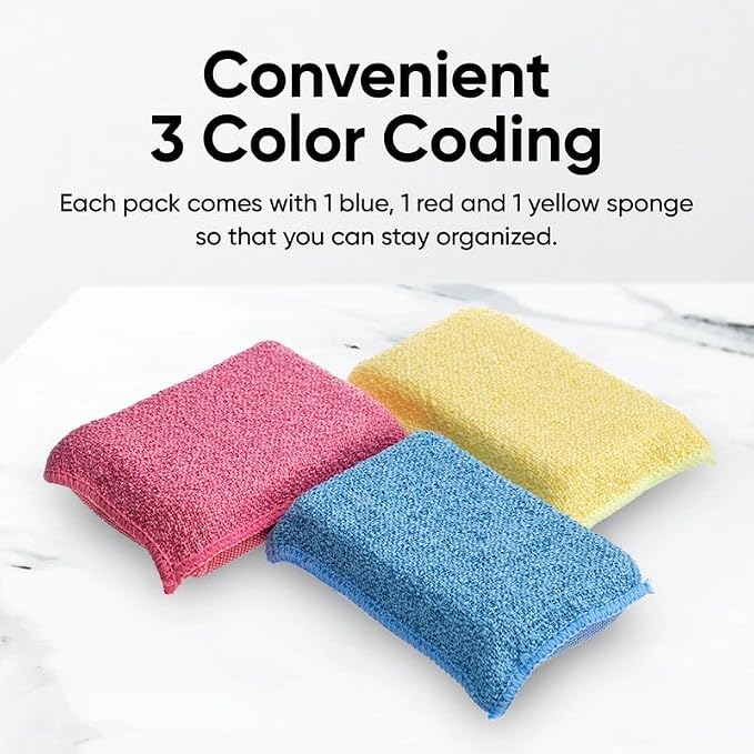 Miracle Microfiber scrubbing Sponges Non-Scratch Sponge Scrubber Heavy Duty - Image 7
