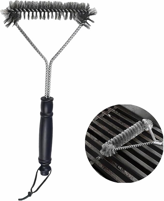 BBQ Bristles Grill Brush 12 Inch Heavy Duty Stainless Steel, Y Shape BBQ Brush by Chinshwehaw