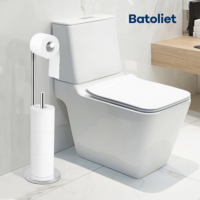 Toilet Paper Holder Stand, Toilet Paper Holder Free Standing, Chrome Toilet - Image 4