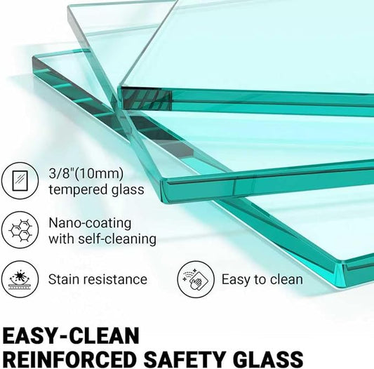 Frameless Sliding Shower Door 56–60 in W x 76 in H, 10mm Clear Tempered Glass - Image 2