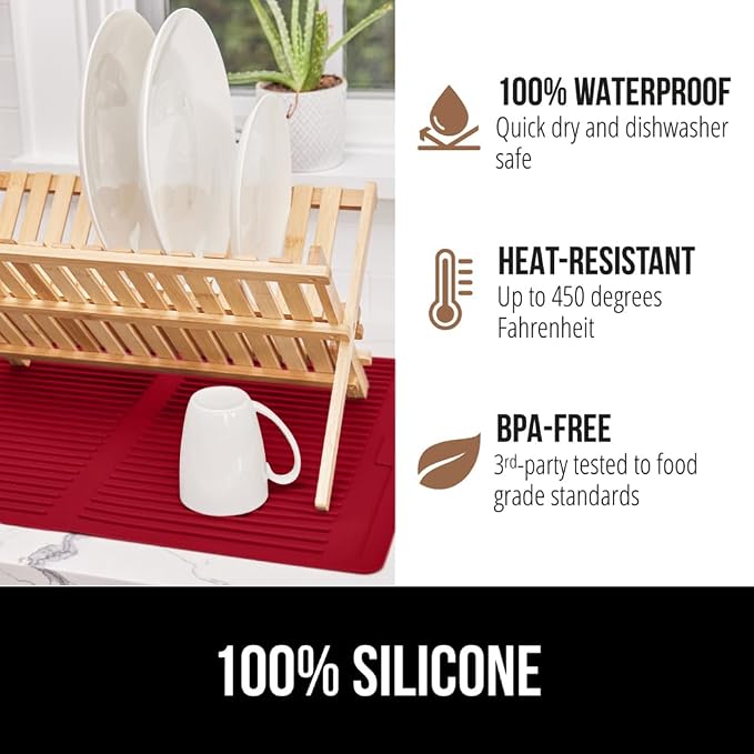 GORILLA GRIP 100% BPA-Free Patented Silicone Dish Drying Mat - Image 4