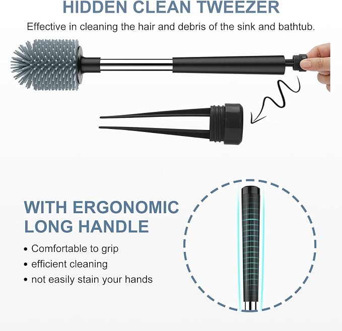 SetSail Silicone Toilet Bowl Brush and Holder Automatic Toilet Brushes - Image 3