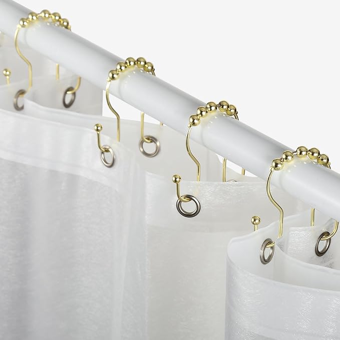 Goowin Shower Curtain Hooks, Stainless Steel Gold Shower Curtain Hooks - Image 6