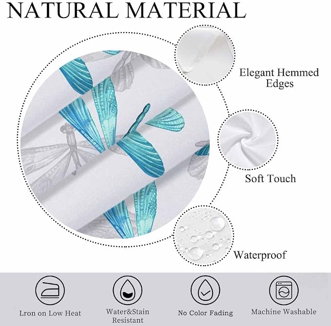 Dragonfly Tablecloths for Rectangle Tables Blue Watercolor Beautiful Dragonfly - Image 5
