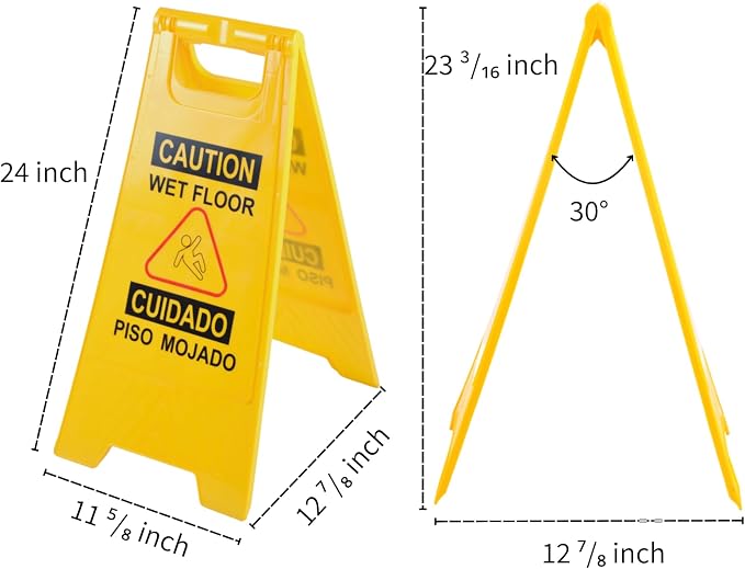 12 Pack A-Frame Caution Wet Floor Safety Signs，Foldable Double Sided Warning - Image 2