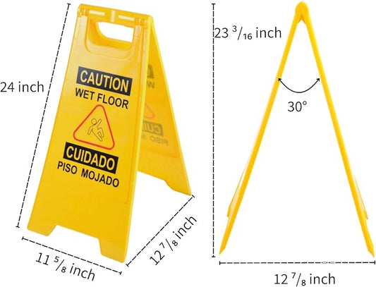 12 Pack A-Frame Caution Wet Floor Safety Signs，Foldable Double Sided Warning - Image 2