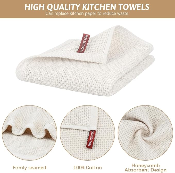 Nialnant 6 Pcs Kitchen Towels, 100% Cotton Kitchen Hand Towels, Super Soft and - Image 4