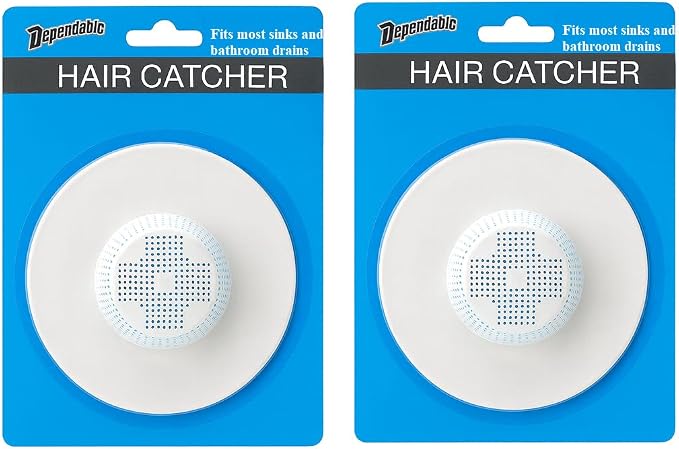 2 Pack Rubber Hair Catcher for Shower & Bathtub Drains – Flexible Drain Cover by DependableIndustries