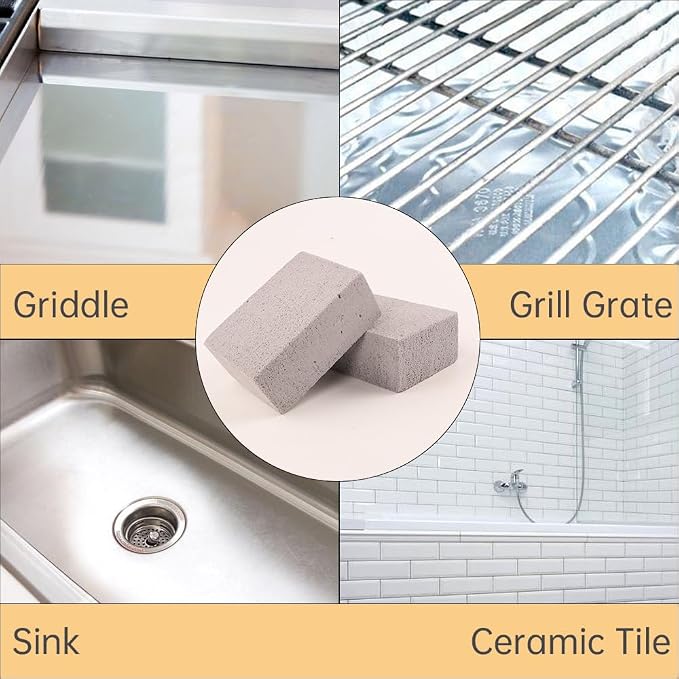 8 Pack Grill Brick & Griddle Stone Cleaning Block, Pumice Stone - Image 7