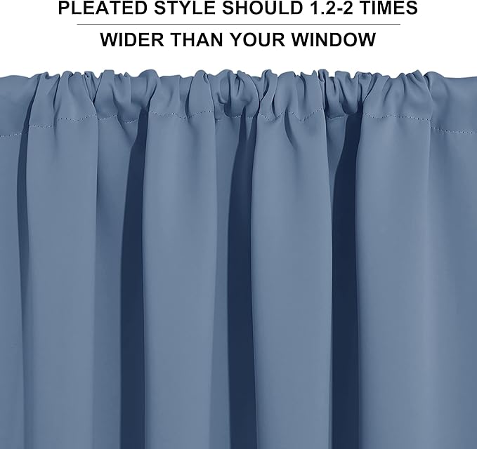 RYB HOME 45 inch Curtains for Kitchen Room Darkening Privacy Mini Curtain for - Image 5