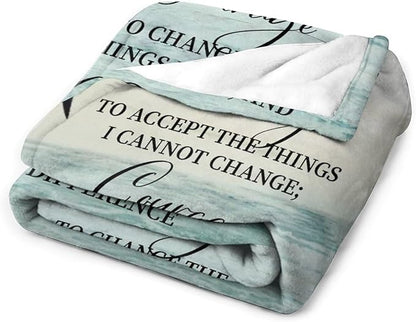 Serenity Prayer Blanket Christian Gifts for Women & Men Religious Throw Blanket Christian Blanket Bible Verse Blanket for Kids Adults Soft Warm Cozy Fleece Blanket for Couch Sofa Bed 60"x80"