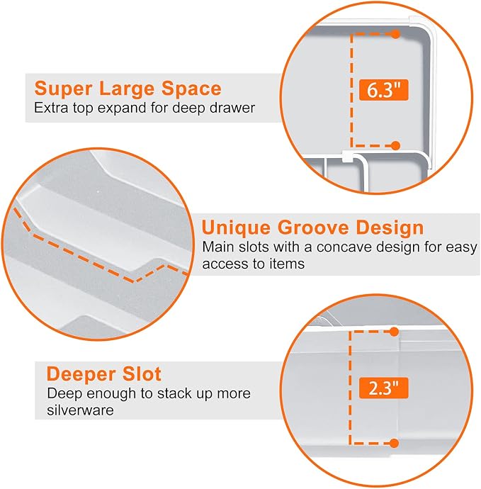 Expandable Silverware Drawer Organizer BPA Free Cutlery Organizer Small Utensil - Image 4