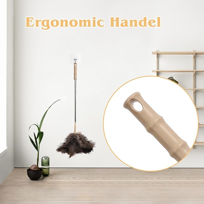 Extendable Ostrich Feather Duster 27-94 Inch, Natural Cleaning Duster Extension - Image 6