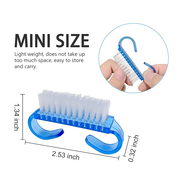 Handle Grip Nail Brush, 24 Pack Small Fingernail Brushes, Hand Scrub Cleaning - Image 2