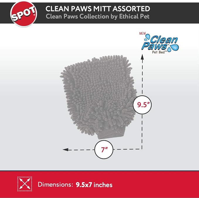 SPOT Clean Paws Chenille Microfiber Dog Towel Mitt - Image 9