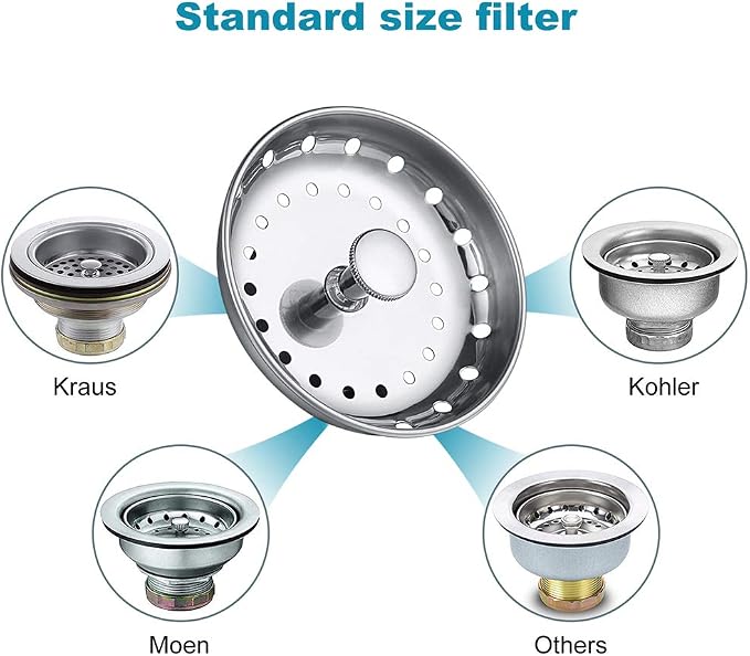Kitchen Sink Drain Strainer 6 Pack Stainless Steel Sink Stopper, Anti-Clogging - Image 5