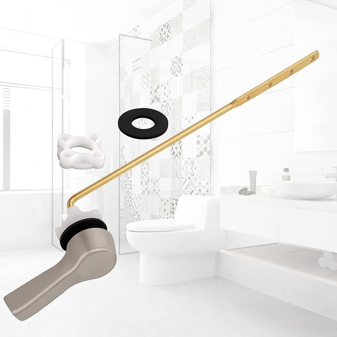 Hibbent Universal Metal Front Mount Toilet Handle Replacement Kit, Brass Toilet - Image 9