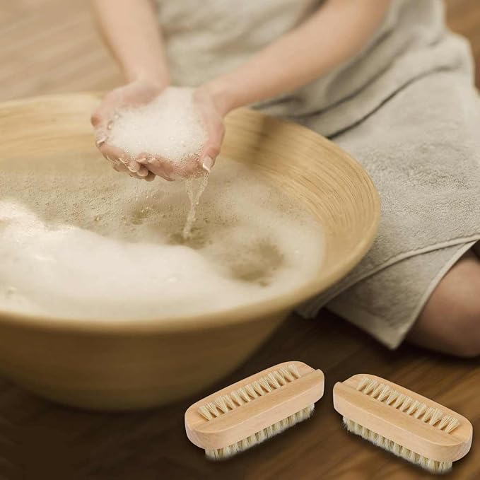 Tbestmax Cleaning Nail Fingernail Brush Wood 2 Side - Image 7